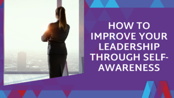 Woman in business attire looking out over a city skyline with text asking 'Are you as self-aware as you think?' - self-aware leadership blog feature image, Mosaic People Development