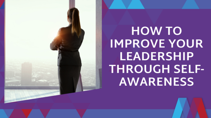 Woman In Business Attire Looking Out Over A City Skyline With Text Asking 'Are You As Self-aware As You Think?' - Self-aware Leadership Blog Feature Image, Mosaic People Development